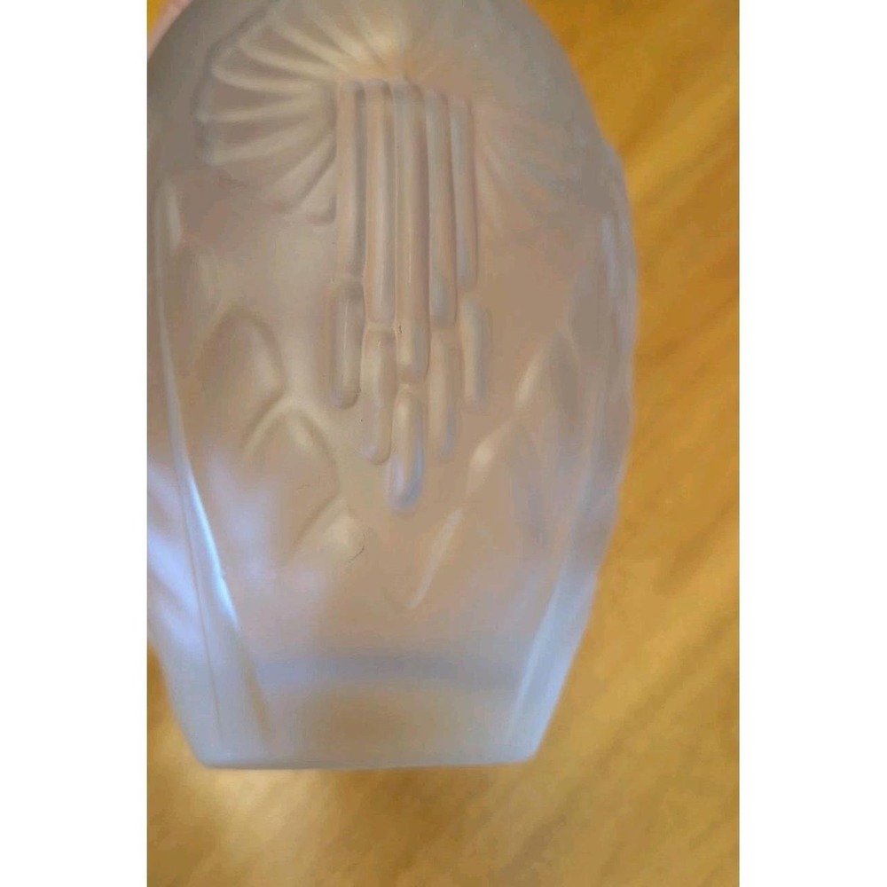 Rare Pierre D'Avesn French Art Deco Satin Clear Incised Calla Lily Vase France - Picture 3 of 8